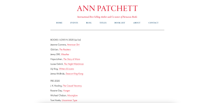 Ann Patchett Author Website