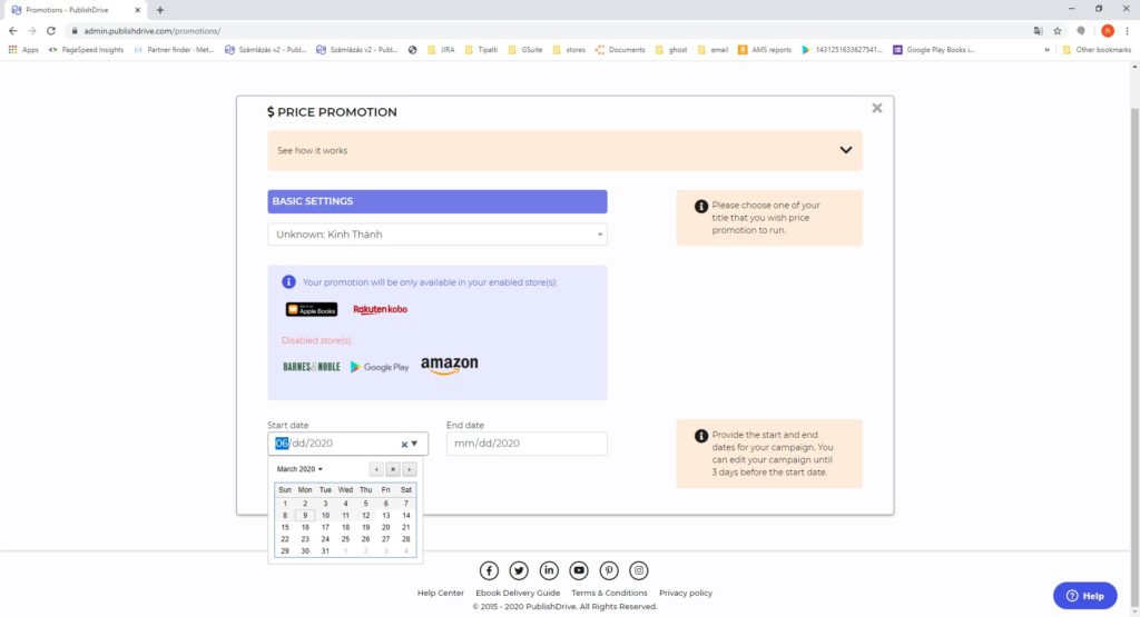 PublishDrive's Price Promotion Scheduling