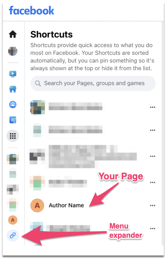 How to find your facebook page screenshot